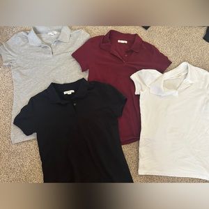Lot of 4 Aeropostale solid polo collared shirts
